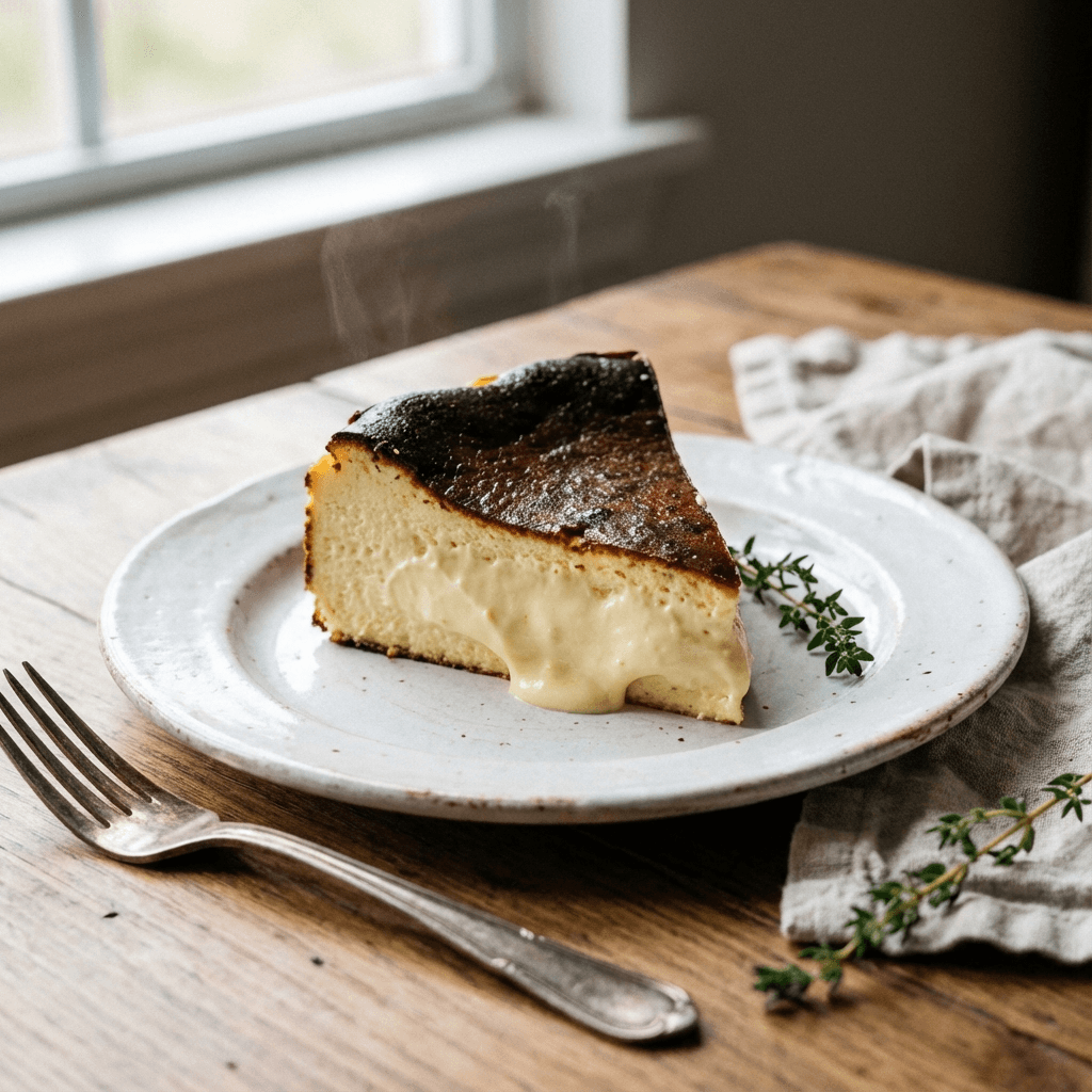 Basque Burnt Cheesecake Recipe | Creamy & Caramelized by Sarah Ait dahan